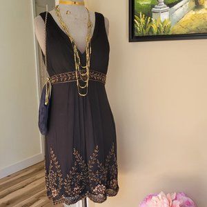 Sue Wong Nocturne Beaded Jewleled Silk Dress